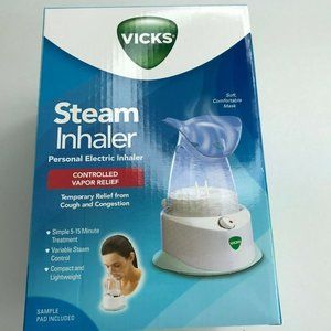 NEW Vicks Personal Electric Steam Inhaler White Home Remedy Relief Humidifier
